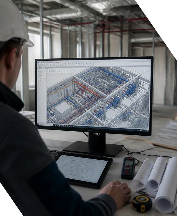 Создание BIM модели инженерных сетей для объектов в Карпинске